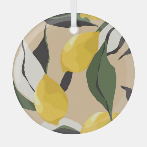 Lemon Chic Contemporary Seamless Design Glass Ornament