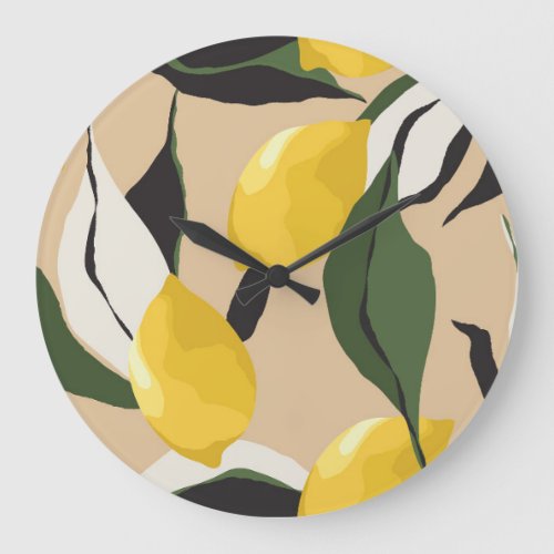 Lemon Chic Contemporary Seamless Design Large Clock