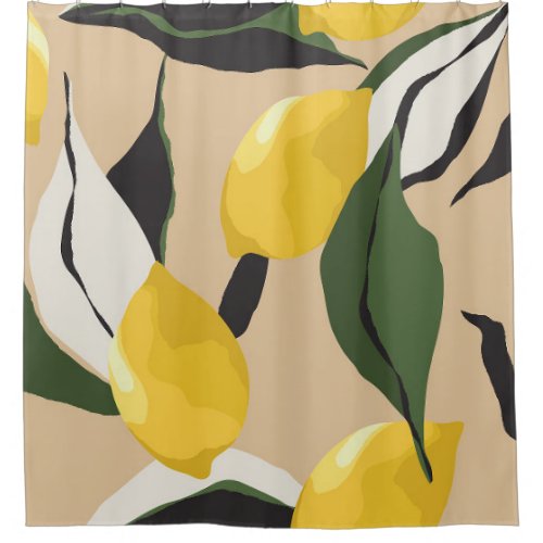 Lemon Chic Contemporary Seamless Design Shower Curtain
