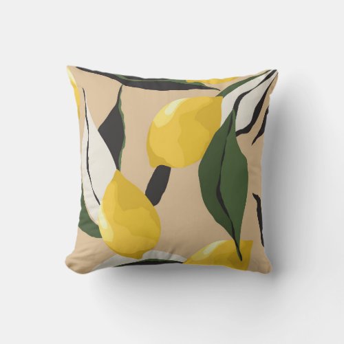 Lemon Chic Contemporary Seamless Design Throw Pillow