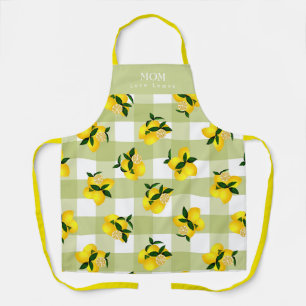 Lemon Chic Green Gingham Apron