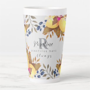 Lemon Chic Monogram Grey Latte Mug