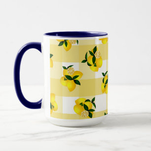 Lemon Chic Yellow Gingham Mug