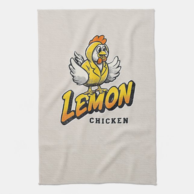 Lemon Chicken - Fun Food Design Kitchen Towel (Vertical)