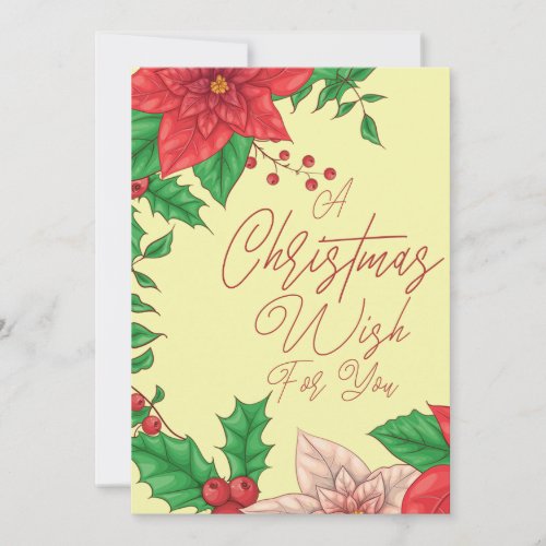Lemon Chiffon A Christmas Wish For You Card