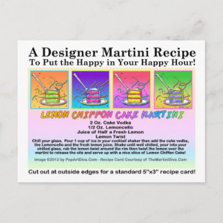 Lemon Chiffon Cake Martini Recipe Postcard