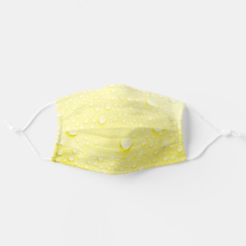 Lemon Chiffon Pastel Yellow Light Butter Raindrops Adult Cloth Face Mask