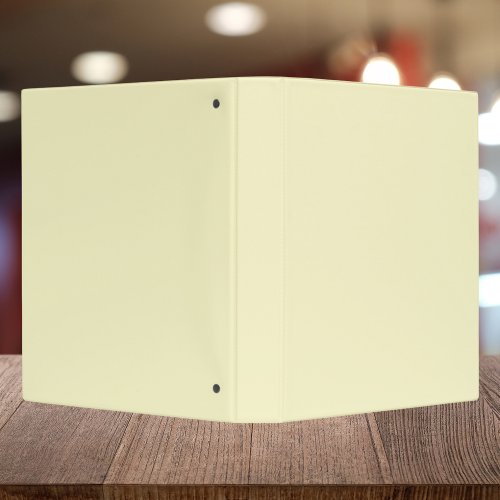 Lemon Chiffon Solid Color 3 Ring Binder