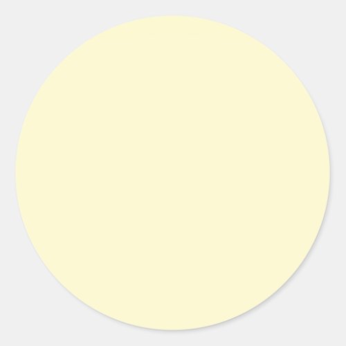 Lemon Chiffon Solid Color Classic Round Sticker
