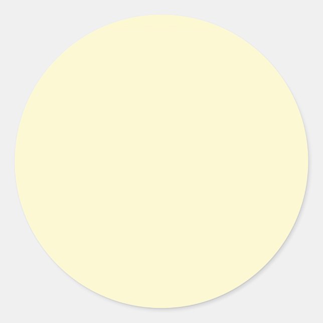 Lemon Chiffon Solid Color Classic Round Sticker (Front)