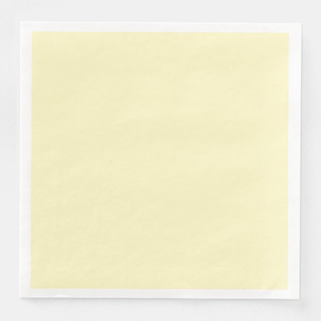 Lemon Chiffon Solid Color Customize It Paper Dinner Napkins (Front)