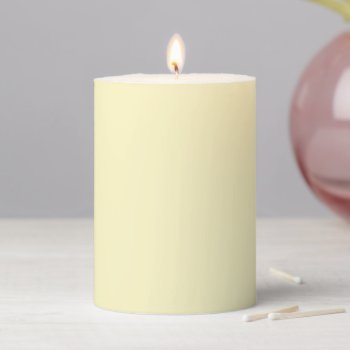 Lemon Chiffon Solid Color Customize It Pillar Candle by SimplyColor at Zazzle