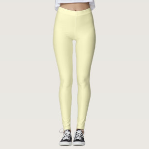 Lemon Chiffon Solid Color Leggings