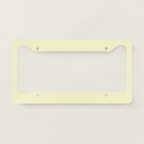 Lemon Chiffon Solid Color License Plate Frame