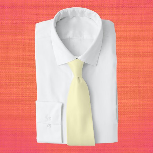 Lemon Chiffon Solid Color Neck Tie