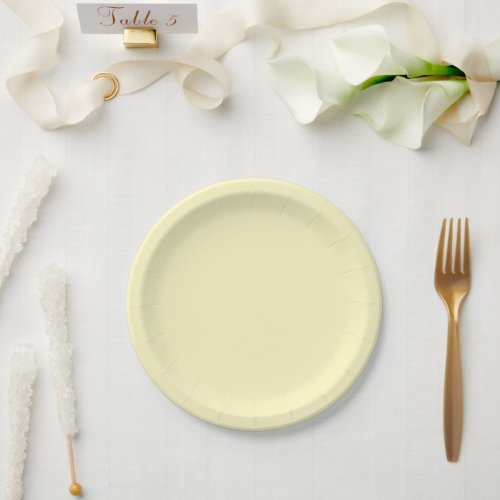 Lemon Chiffon Solid Color Paper Plates