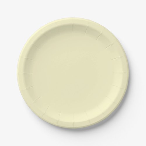Lemon Chiffon Solid Color Paper Plates