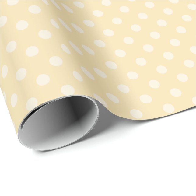 Lemon chiffon yellow micro dots wrapping paper (Roll Corner)