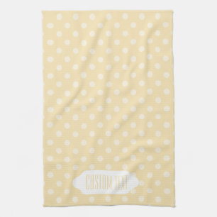 Lemon chiffon yellow polks dots towel