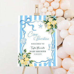 Lemon Ciao Baby Italian Baby Shower Welcome Sign