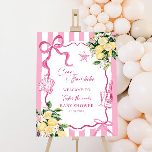 Lemon Ciao Baby Italian Baby Shower Welcome Sign