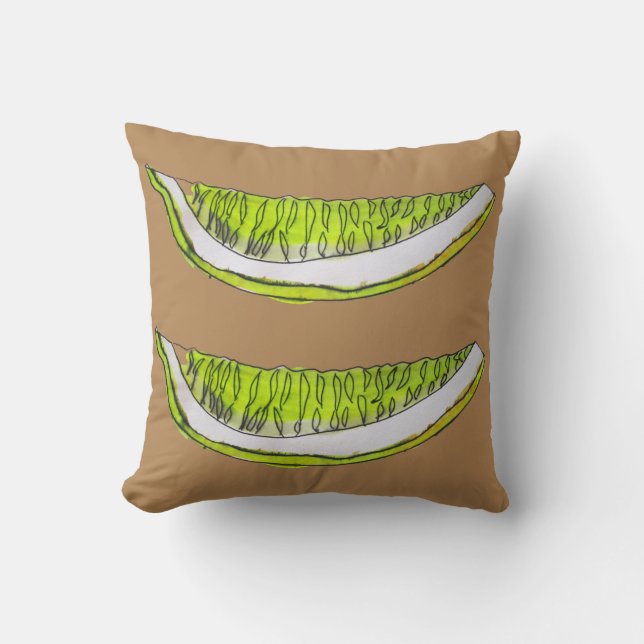 Lemon cirtus fruit watercolour art illustration throw pillow (Front)