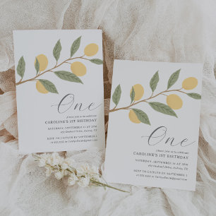 Lemon Citrus 1st Birthday Invitation