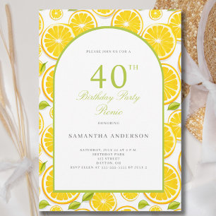 Lemon Citrus 40th Birthday Party Invitation