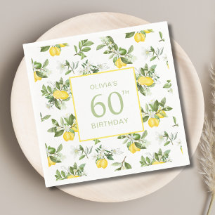 Lemon Citrus 60th Birthday Napkins