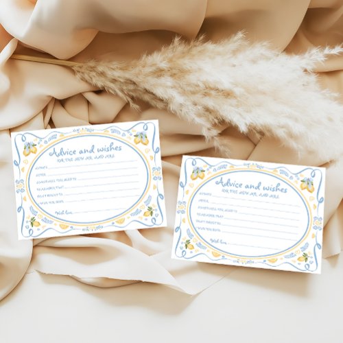 Lemon Citrus Advice and Wishes Bridal Shower Card