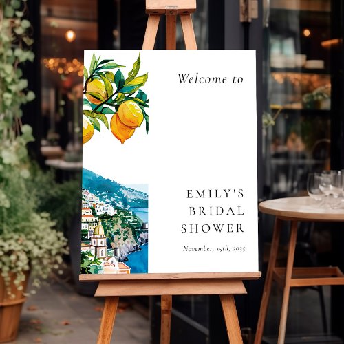 Lemon Citrus Amalfi Bridal Shower Welcome Sign