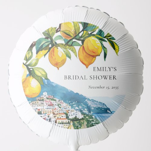 Lemon Citrus Amalfi Coast Bridal Shower Balloon