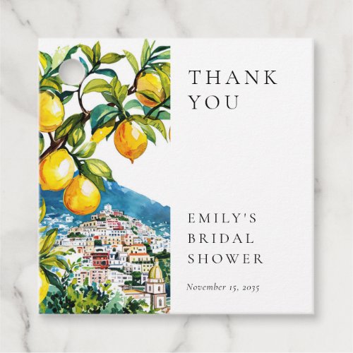 Lemon Citrus Amalfi Coast Bridal Shower Favor Tags