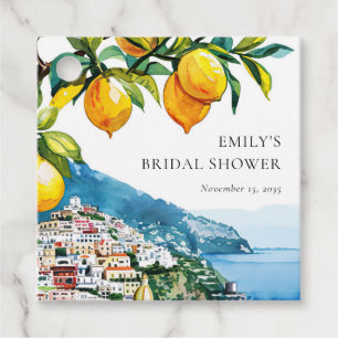Lemon Citrus Amalfi Coast Bridal Shower Favor Tags