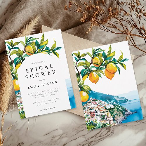 Lemon Citrus Amalfi Coast Bridal Shower Invitation