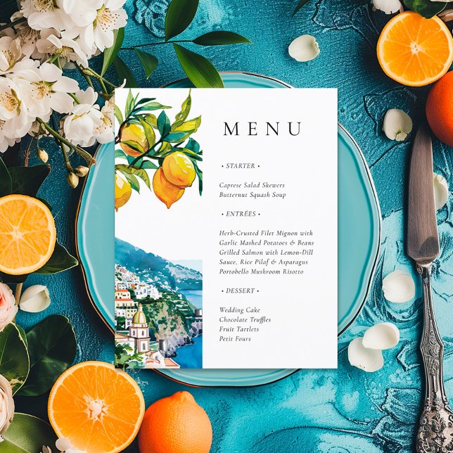 Lemon Citrus Amalfi Coast Bridal Shower Menu (Creator Uploaded)