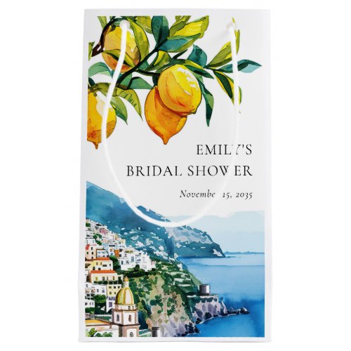 Lemon Citrus Amalfi Coast Bridal Shower Small Gift Bag