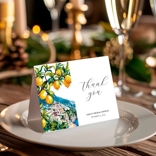 Lemon Citrus Amalfi Coast Bridal Shower Thank You Card