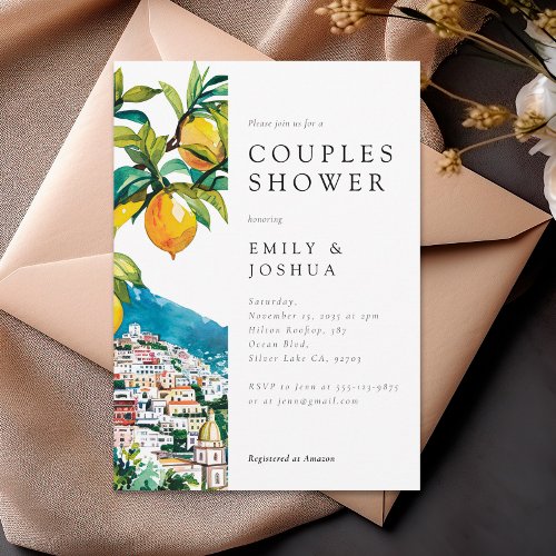 Lemon Citrus Amalfi Coast Couples Shower Invitation