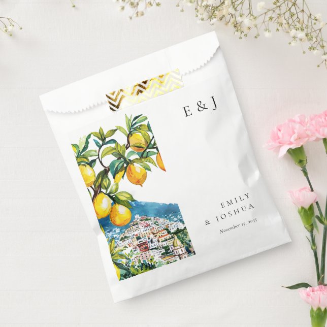 Lemon Citrus Amalfi Coast Italian Wedding Favor Bag (Sealed)