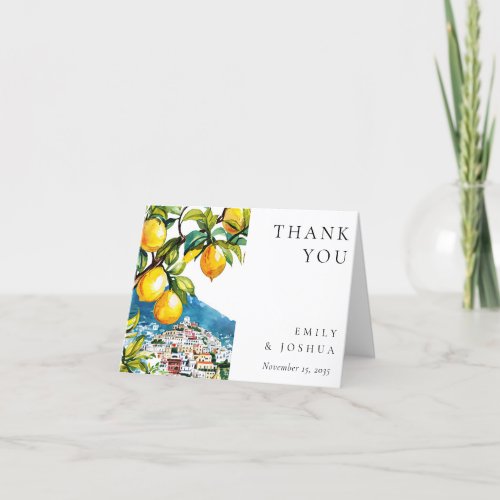 Lemon Citrus Amalfi Coast Italian Wedding Thank You Card