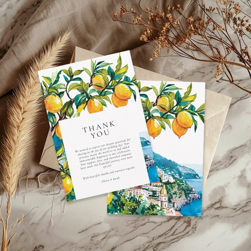Lemon Citrus Amalfi Coast Italian Wedding Thank You Card