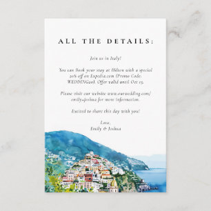 Lemon Citrus Amalfi Coast Wedding Enclosure Card
