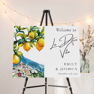 Lemon Citrus Amalfi Coast Wedding Welcome Sign