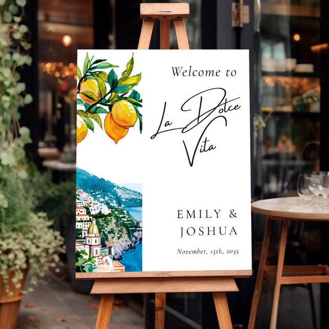 Lemon Citrus Amalfi Coast Wedding Welcome Sign (Creator Uploaded)