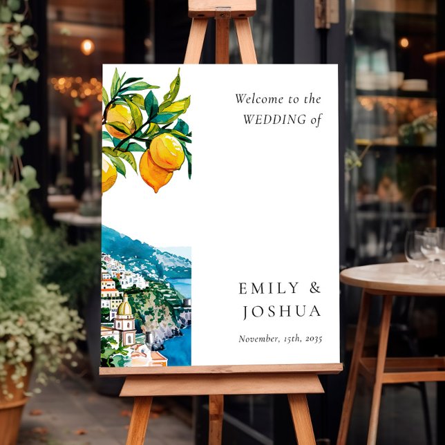 Lemon Citrus Amalfi Coast Wedding Welcome Sign (Creator Uploaded)