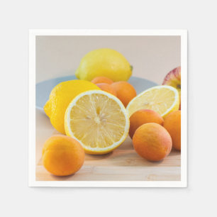 Lemon Citrus And Apricots Fruit Food Photography Napkins