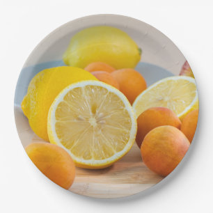 Lemon Citrus And Apricots Fruit Food Photography Paper Plates
