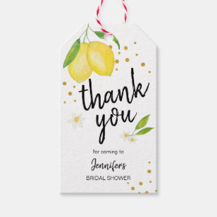 Lemon Citrus and Gold Shower Gift Tags