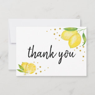 Lemon Citrus and Gold Thank You Card